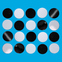 White/Black Fusible Precut Circles COE 96 Glass Blanks - 4 Sizes Available