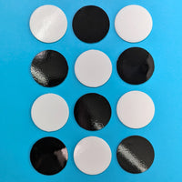 White/Black Fusible Precut Circles COE 96 Glass Blanks - 4 Sizes Available