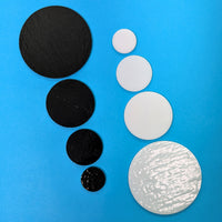 White/Black Fusible Precut Circles COE 90 Glass Blanks - 4 Sizes Available - COE 90 Bullseye